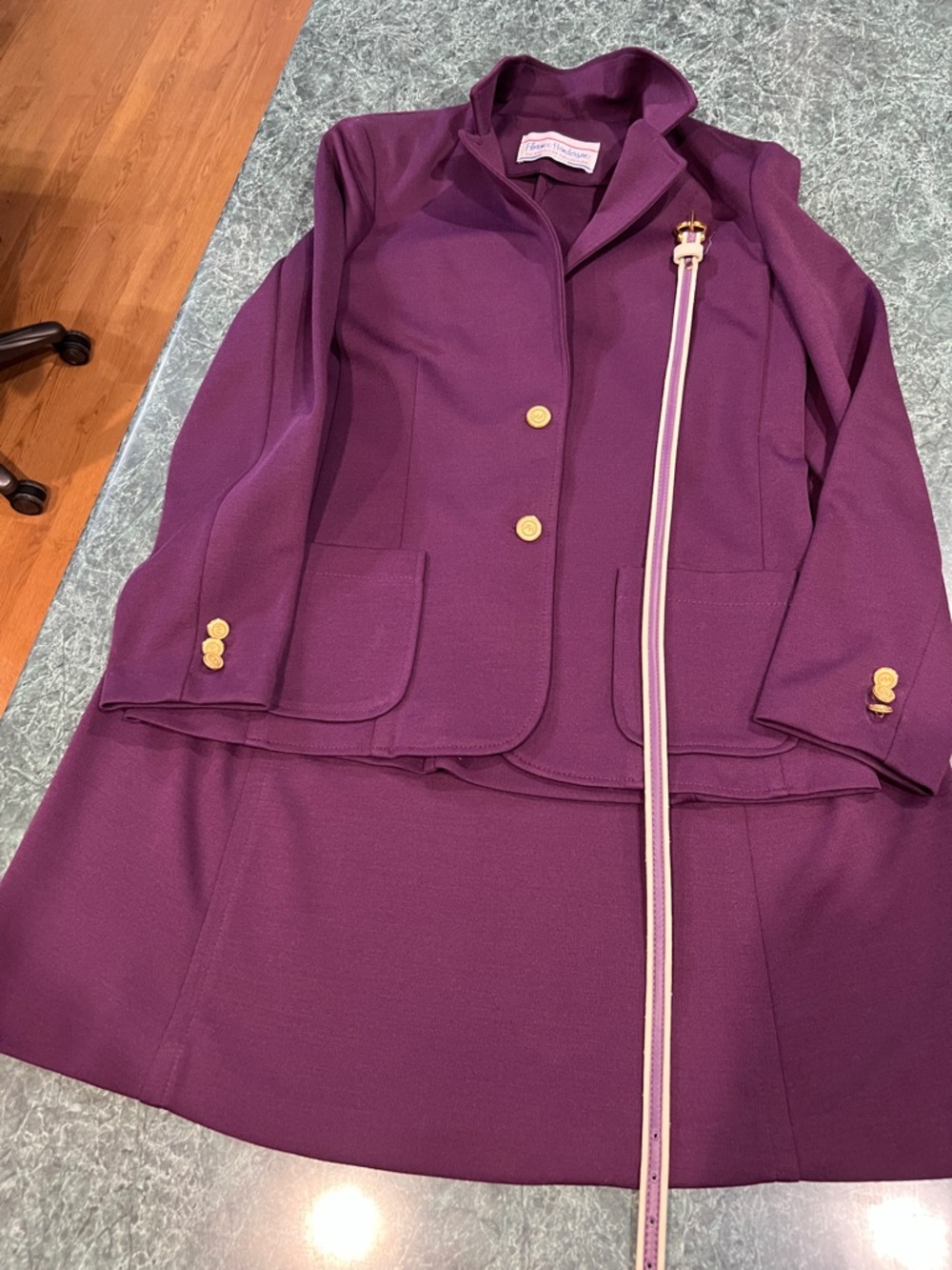 Vintage Purple 2 Piece Suit with belt.